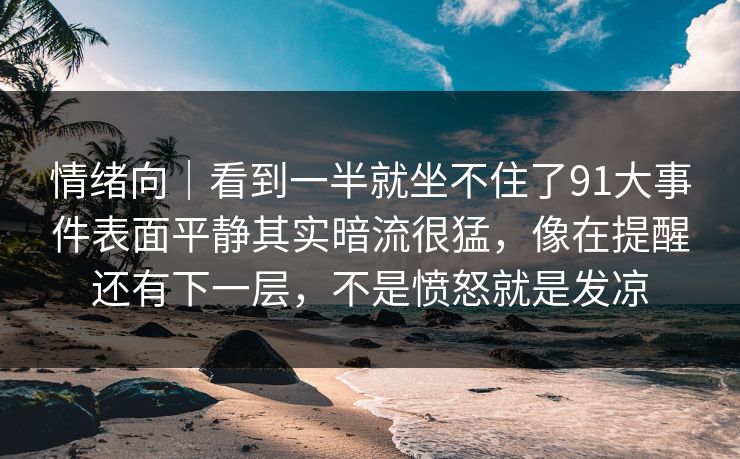 情绪向｜看到一半就坐不住了91大事件表面平静其实暗流很猛，像在提醒还有下一层，不是愤怒就是发凉